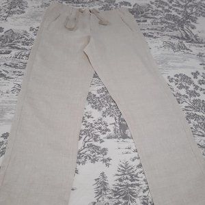 Tasso Elba Flax Colored 100%  Linen Pants Size Medium